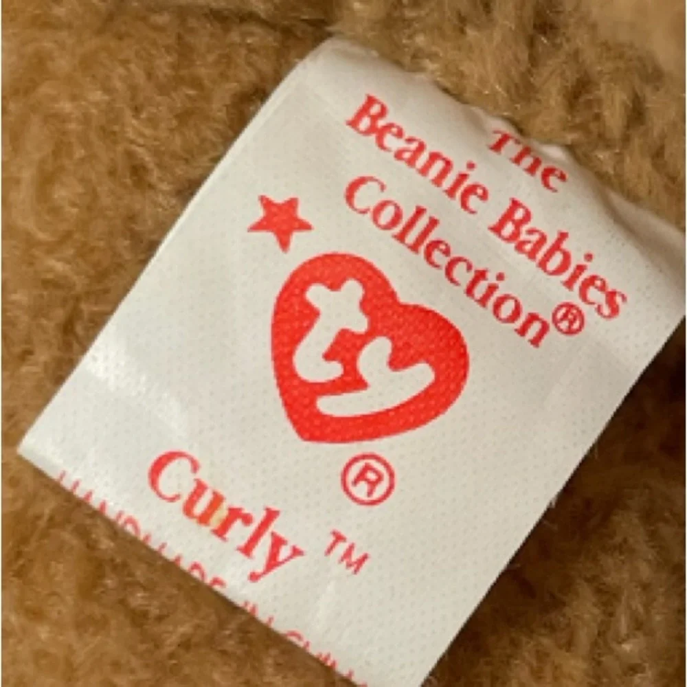Rare Vintage Ty Bear  1996 “ Curly “ Brown Bear Ty Beanie Babies Bear Collection